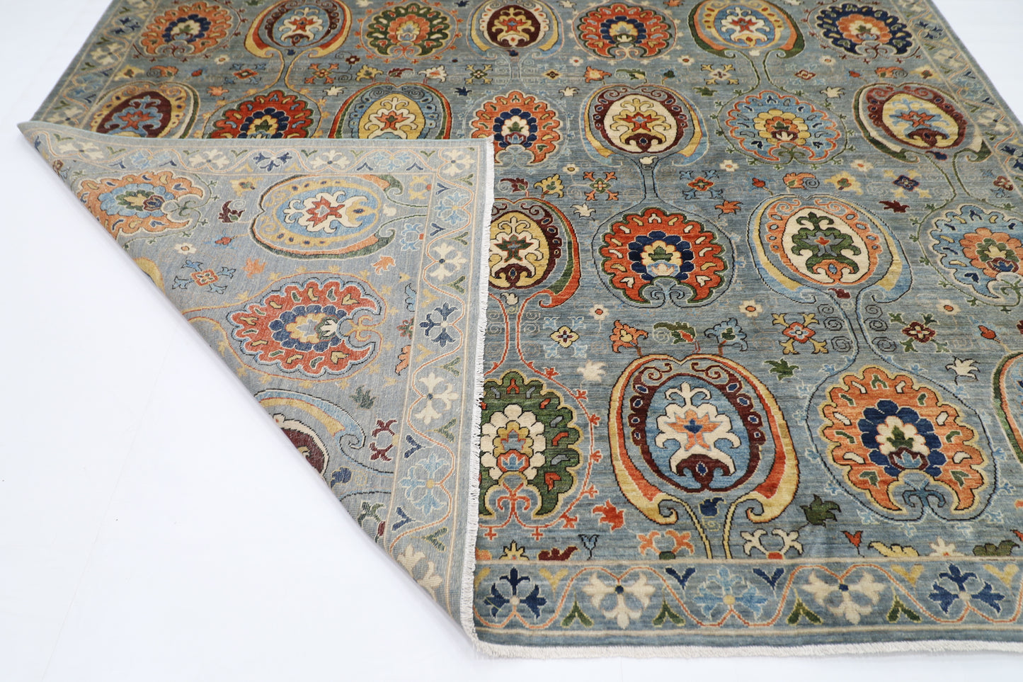 305 x 417 cm | Suzani Afghan Tribal Hand Knotted Veg Dye Wool carpet