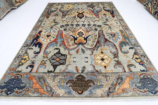 251 x 347 cm | Karakul Afghan Tribal Hand Knotted Veg Dye Wool carpet