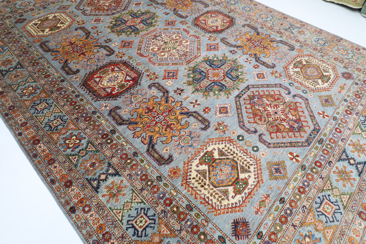 300 x 412 cm | Kazak Afghan Tribal Hand Knotted Veg Dye Wool carpet