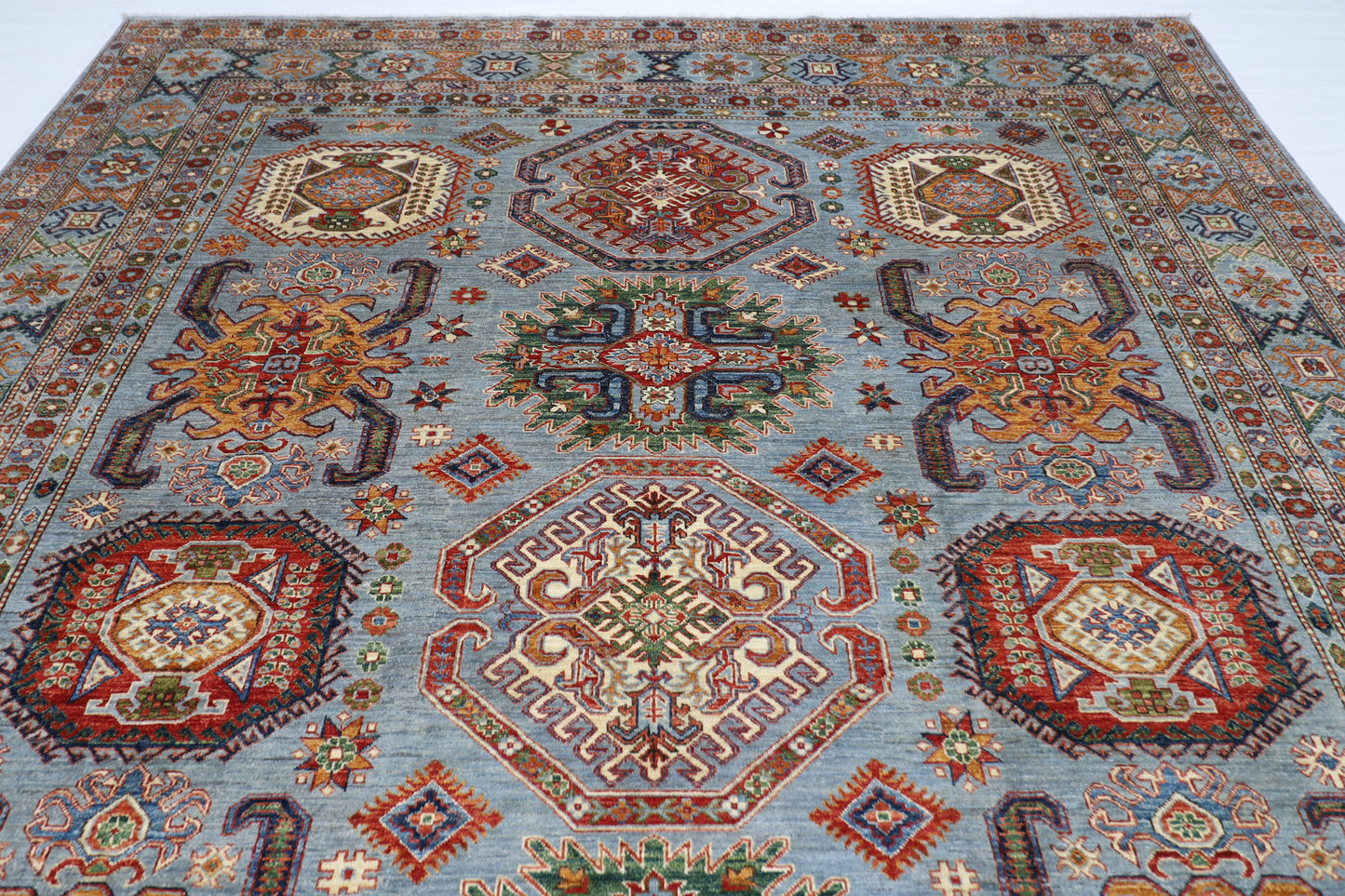 300 x 412 cm | Kazak Afghan Tribal Hand Knotted Veg Dye Wool carpet