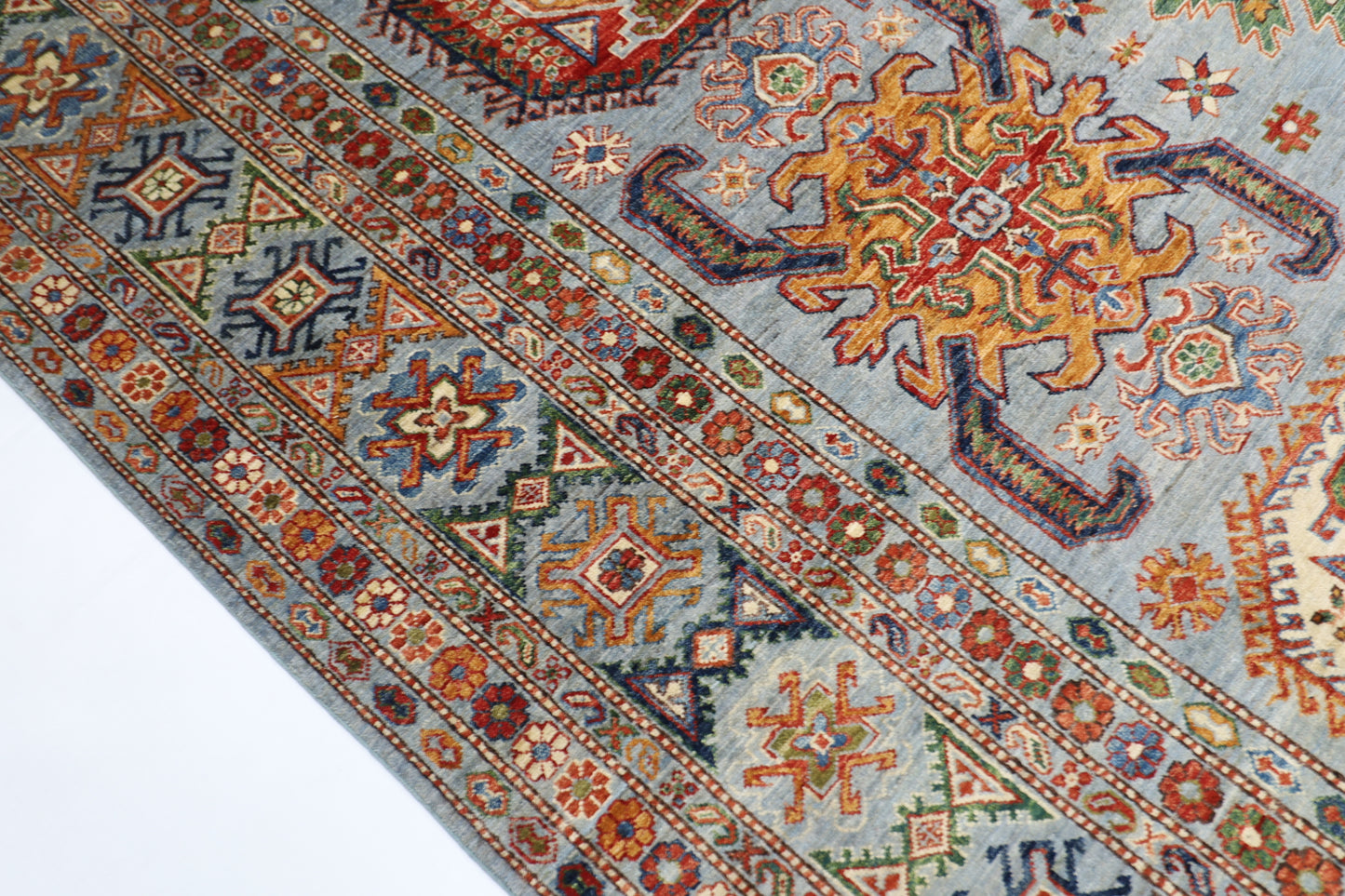 300 x 412 cm | Kazak Afghan Tribal Hand Knotted Veg Dye Wool carpet