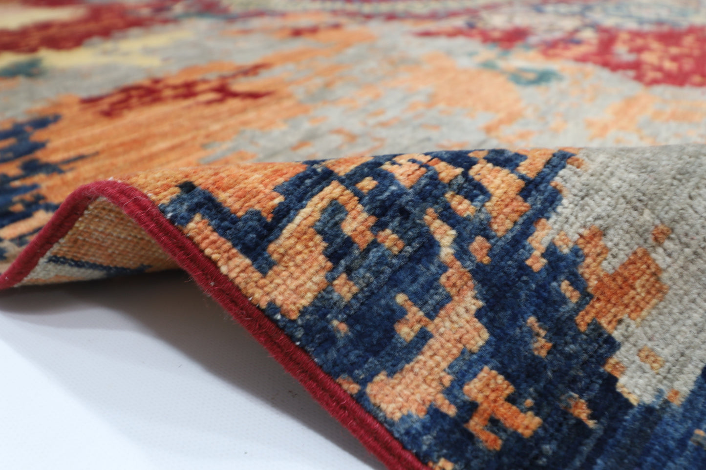 245 x 297 cm | Abstract Mamluk Afghan Tribal Hand Knotted Veg Dye Wool carpet