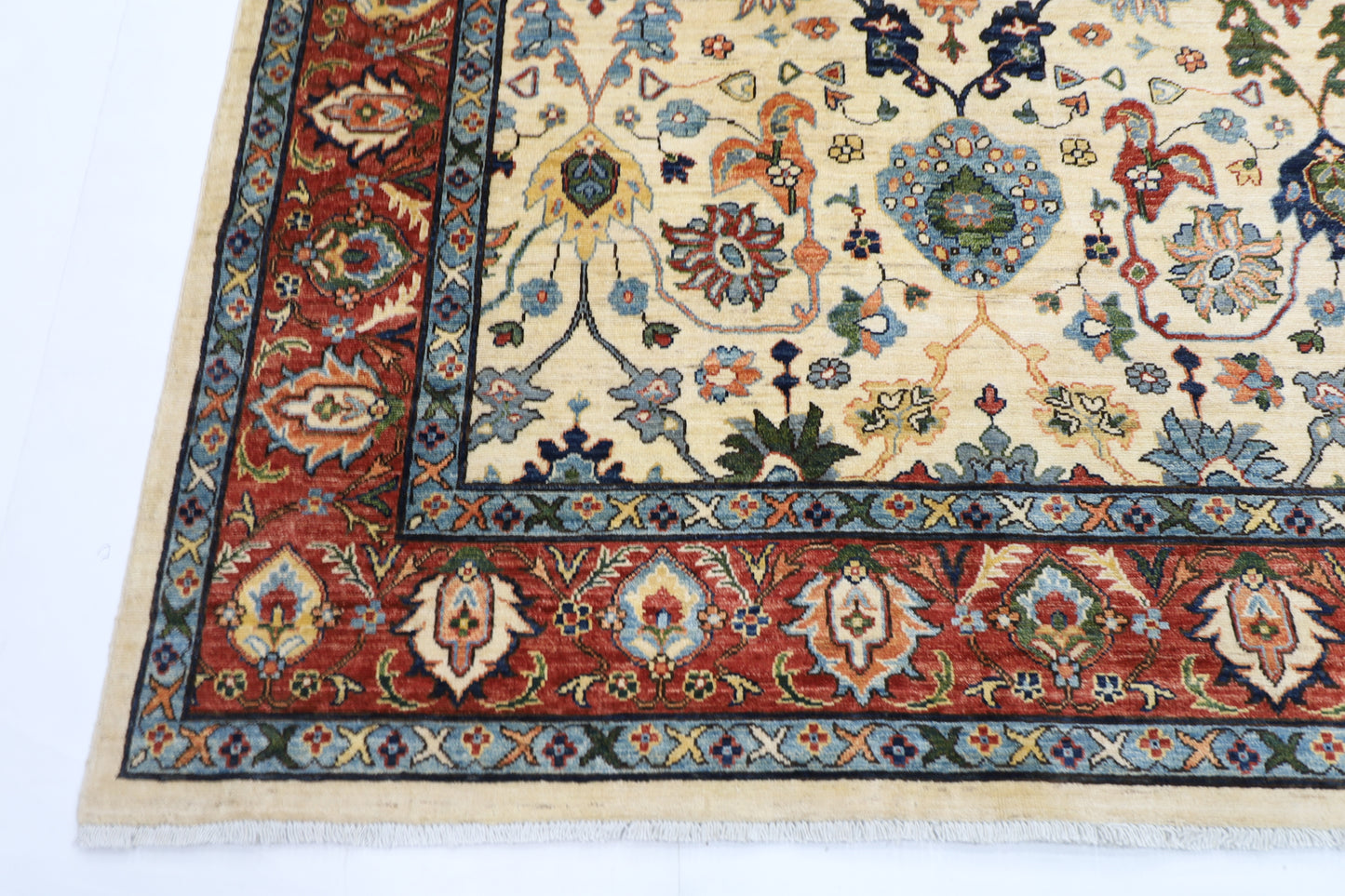 275 x 360 cm | Beige Aryana Afghan Tribal Hand Knotted Veg Dye Wool carpet