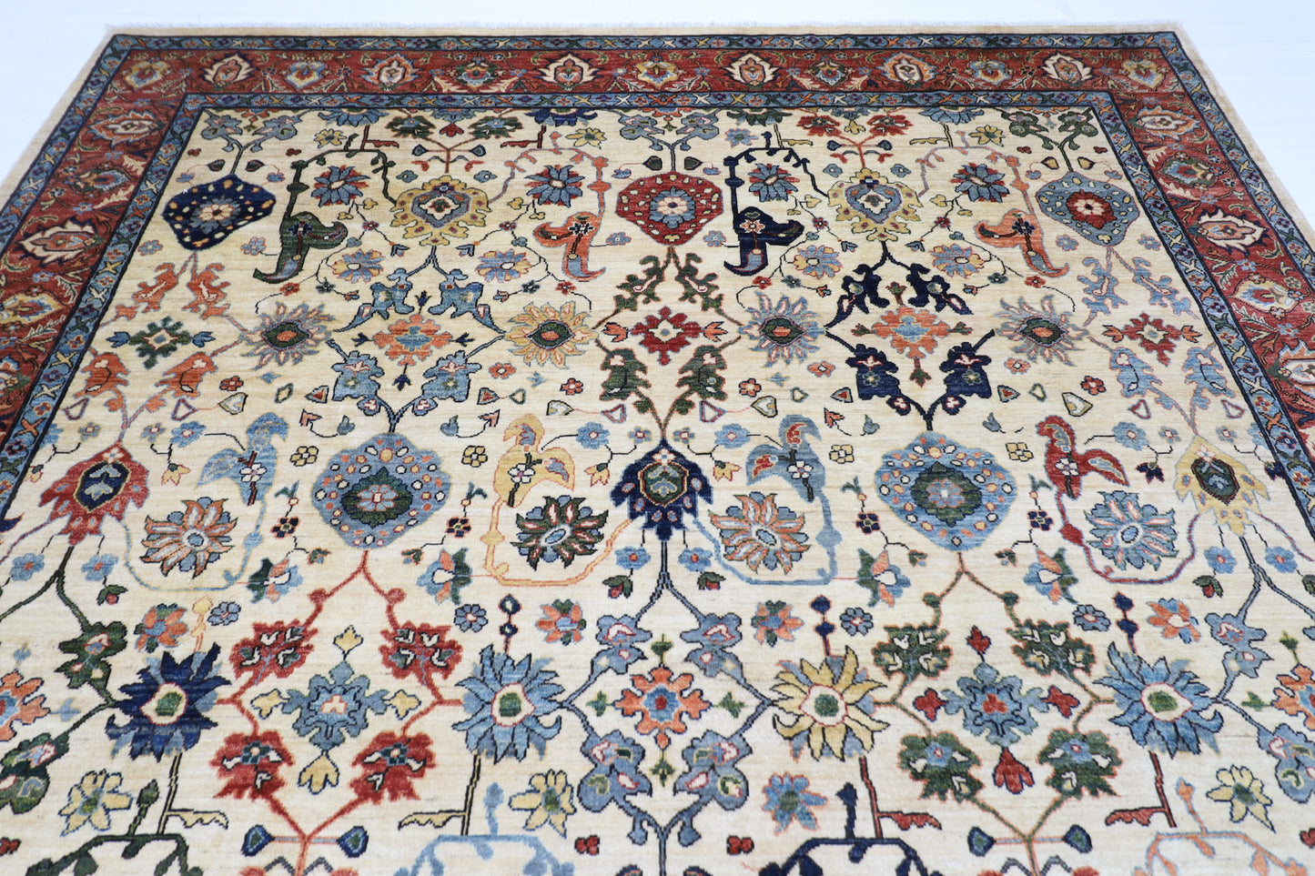 275 x 360 cm | Beige Aryana Afghan Tribal Hand Knotted Veg Dye Wool carpet
