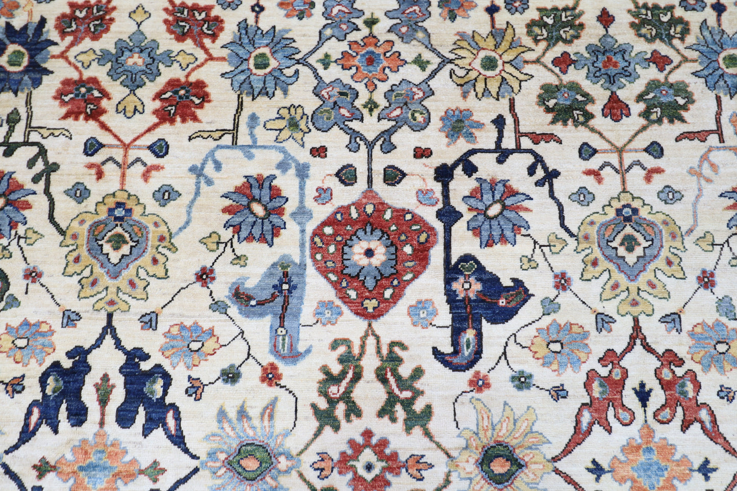 275 x 360 cm | Beige Aryana Afghan Tribal Hand Knotted Veg Dye Wool carpet