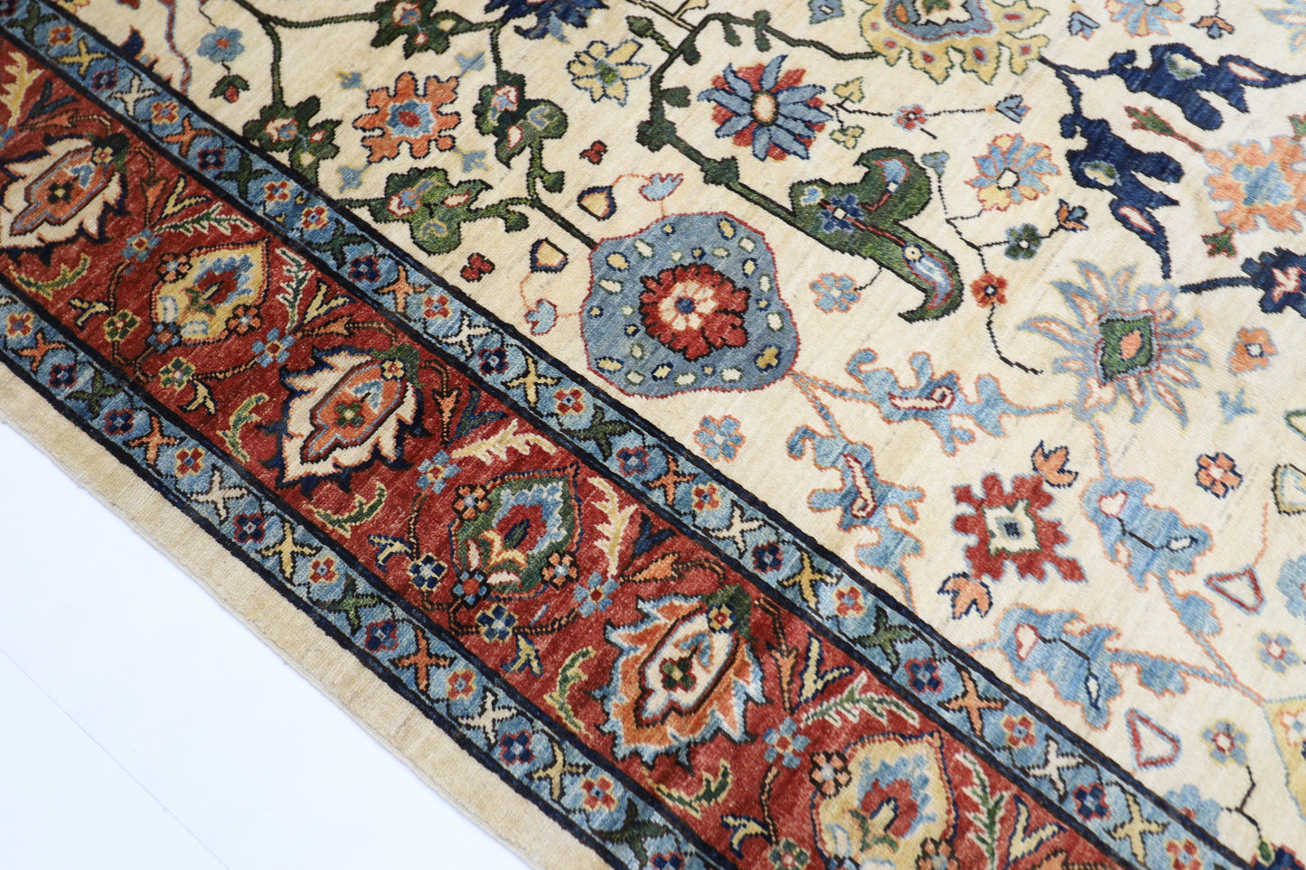 275 x 360 cm | Beige Aryana Afghan Tribal Hand Knotted Veg Dye Wool carpet