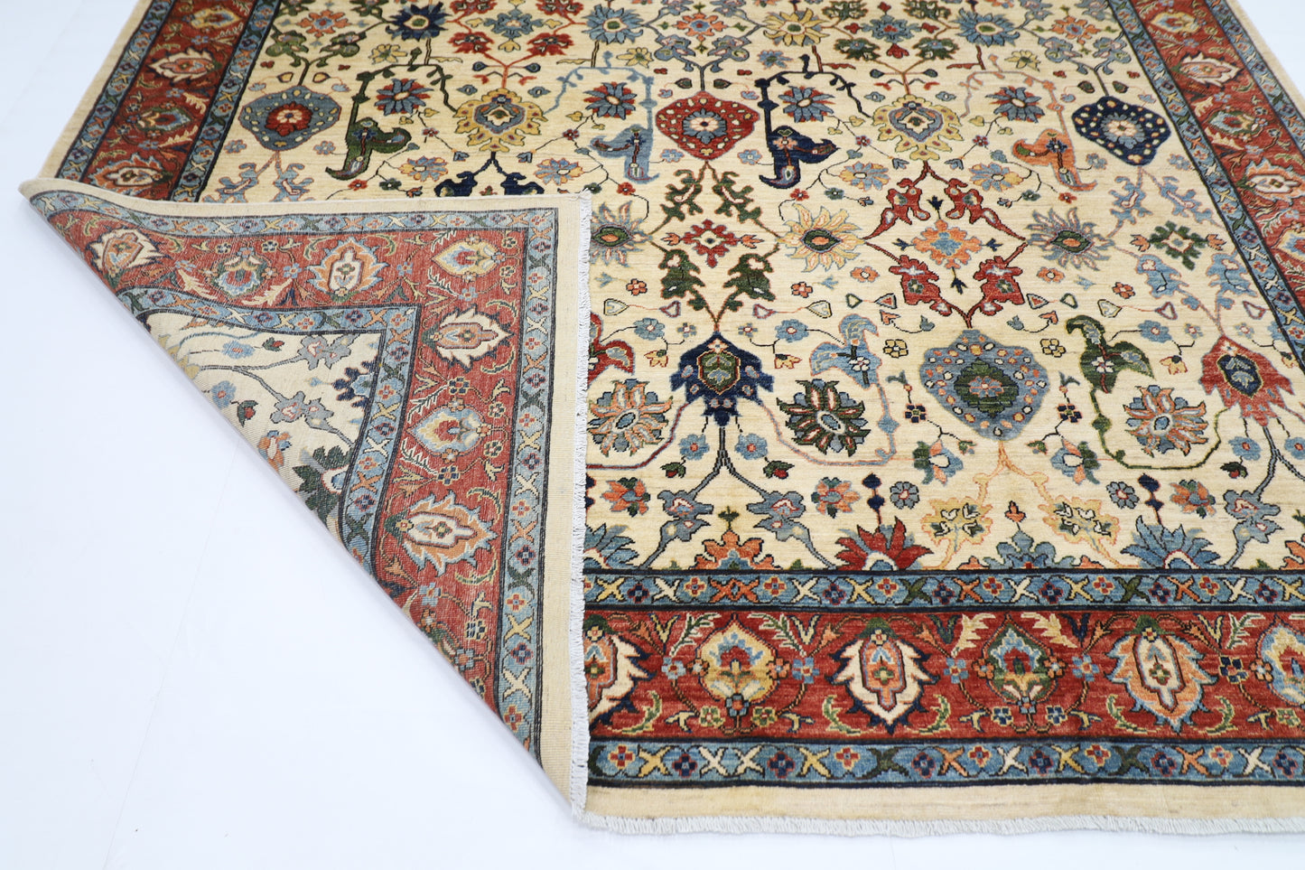 275 x 360 cm | Beige Aryana Afghan Tribal Hand Knotted Veg Dye Wool carpet