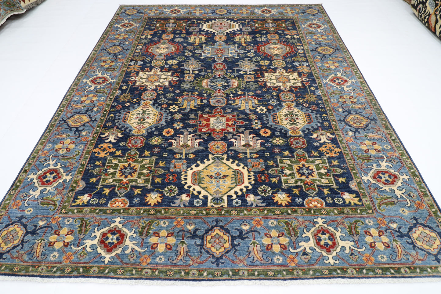 248 x 300 cm | Baluch Navy Afghan Tribal Hand Knotted Veg Dye Wool carpet