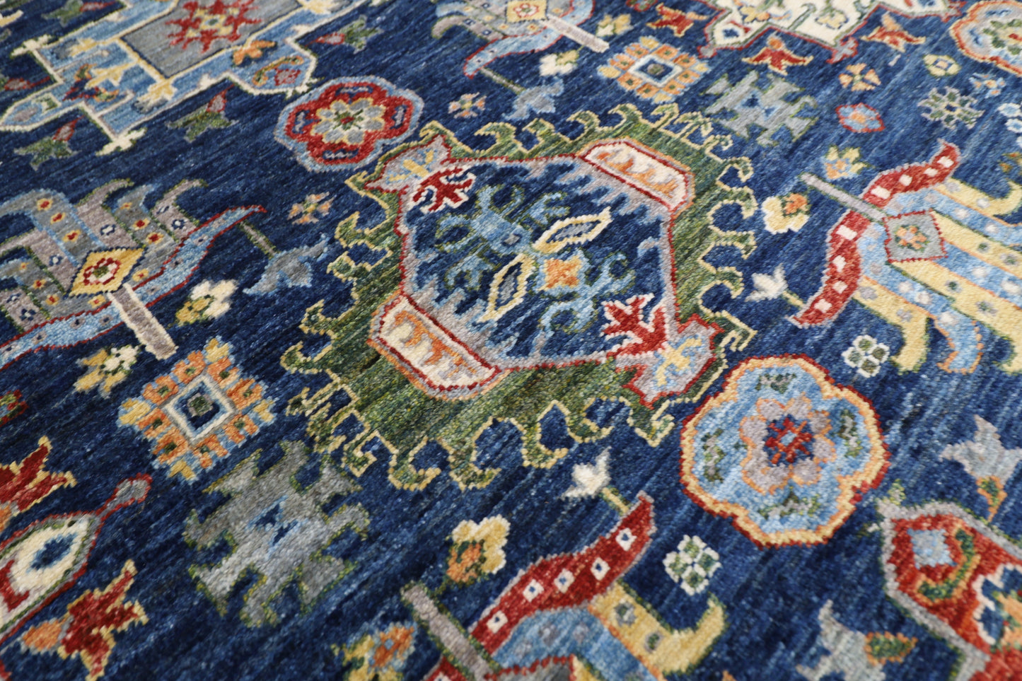 248 x 300 cm | Baluch Navy Afghan Tribal Hand Knotted Veg Dye Wool carpet