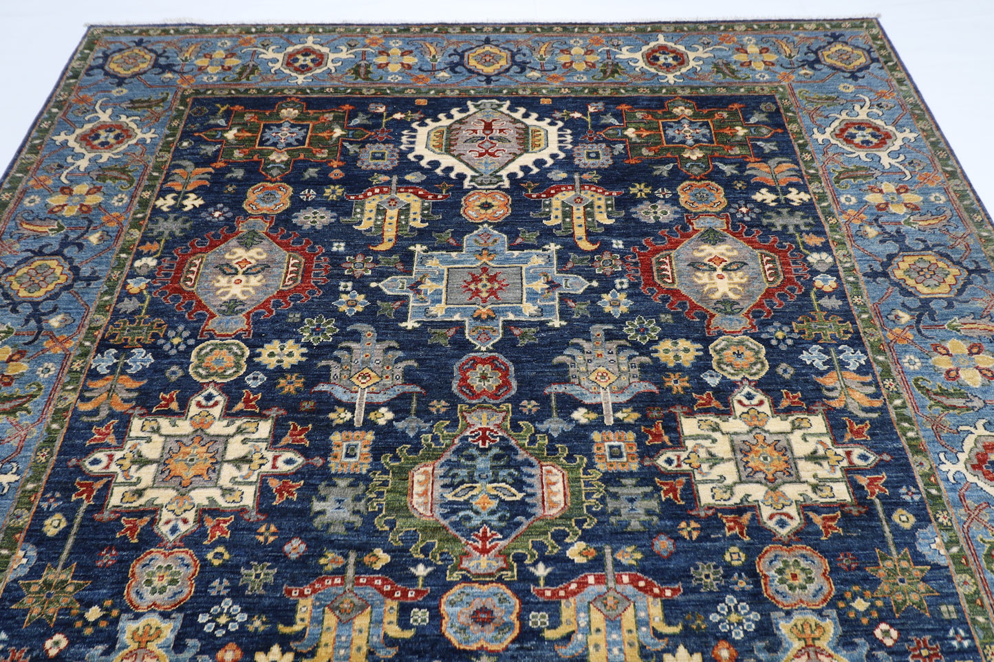 248 x 300 cm | Baluch Navy Afghan Tribal Hand Knotted Veg Dye Wool carpet