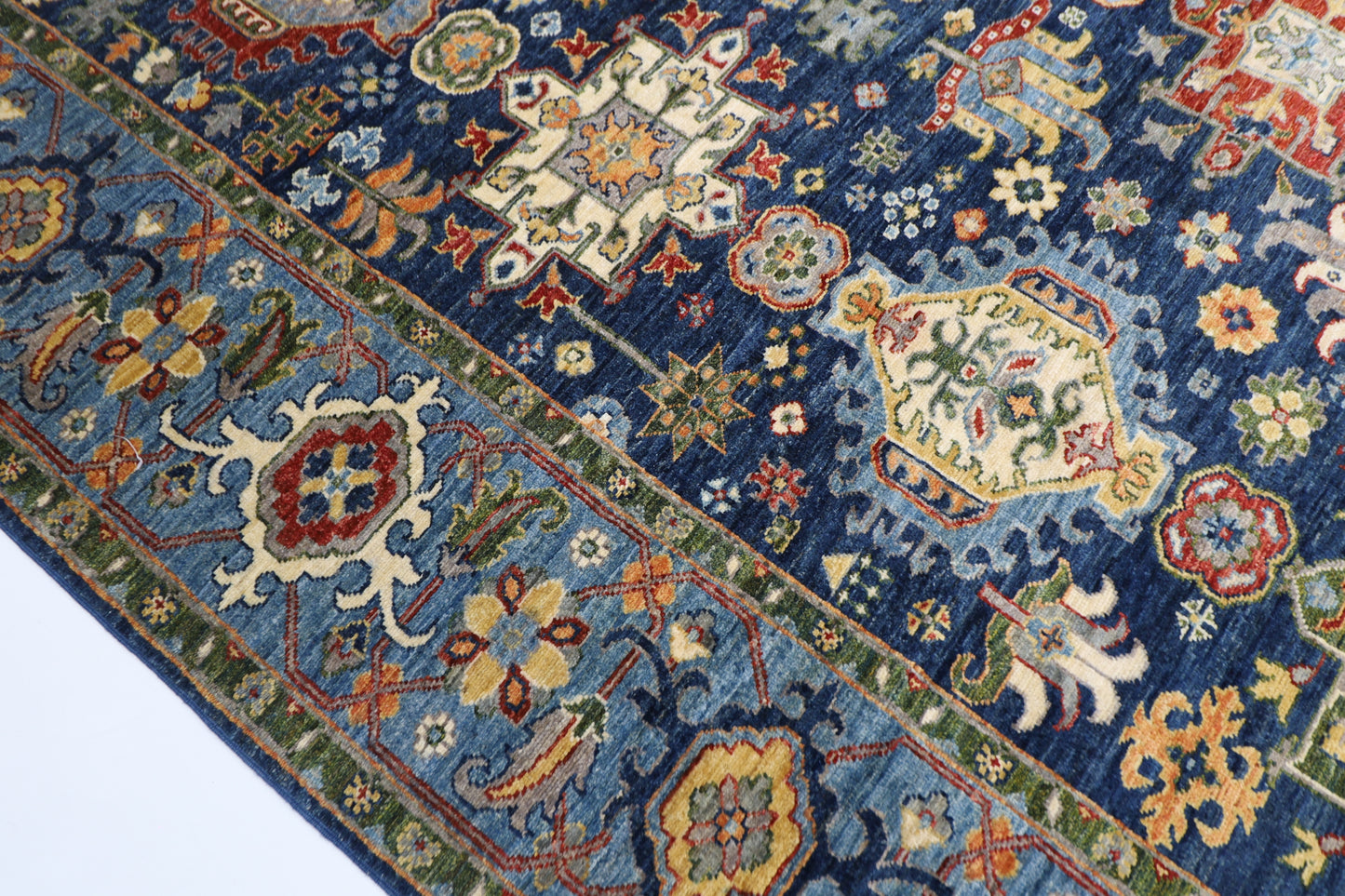 248 x 300 cm | Baluch Navy Afghan Tribal Hand Knotted Veg Dye Wool carpet