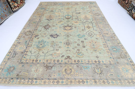 275 x 365 cm | Oushak Afghan Tribal Hand Knotted Veg Dye Wool carpet