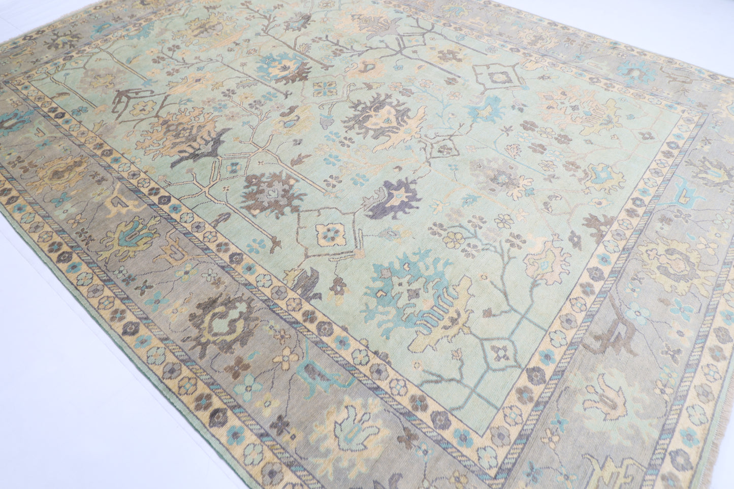 275 x 365 cm | Oushak Afghan Tribal Hand Knotted Veg Dye Wool carpet
