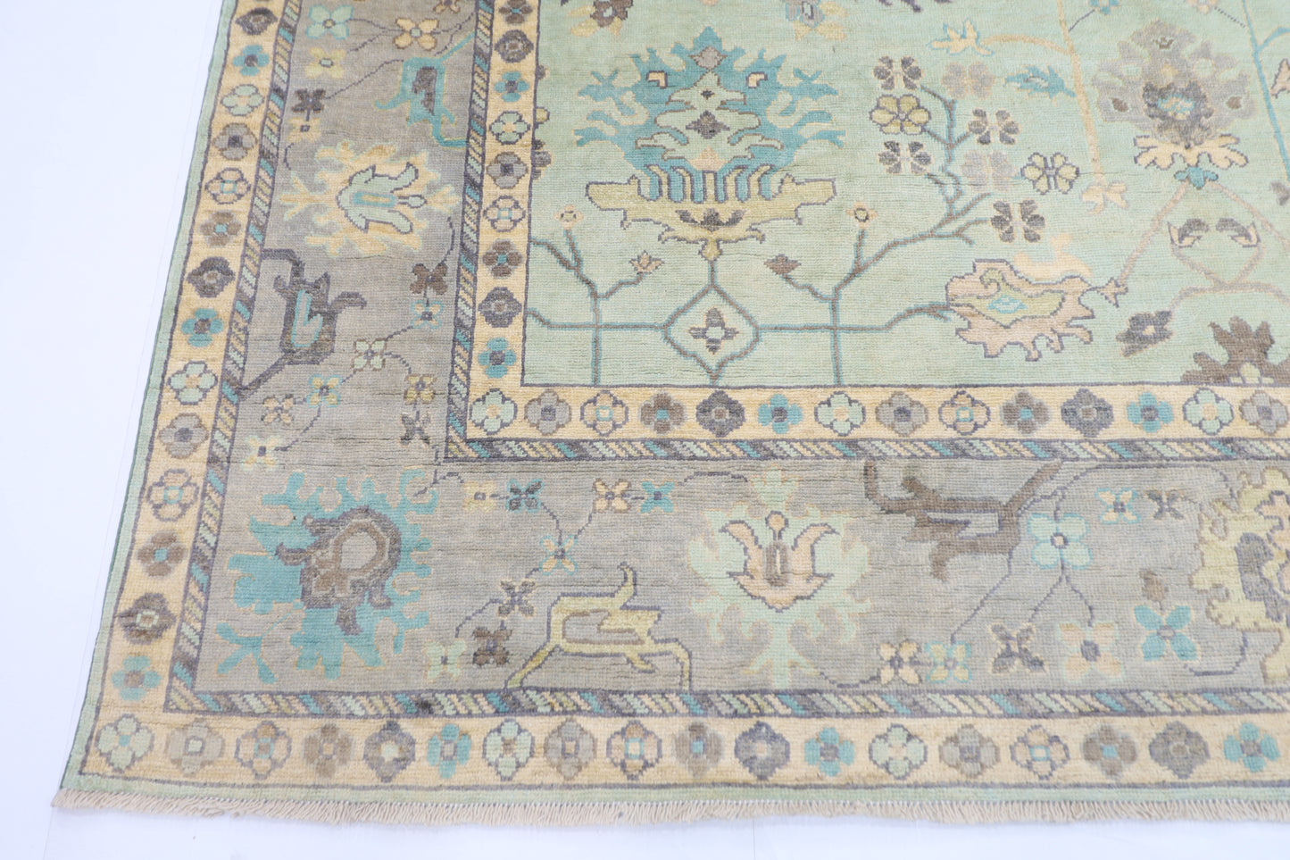 275 x 365 cm | Oushak Afghan Tribal Hand Knotted Veg Dye Wool carpet