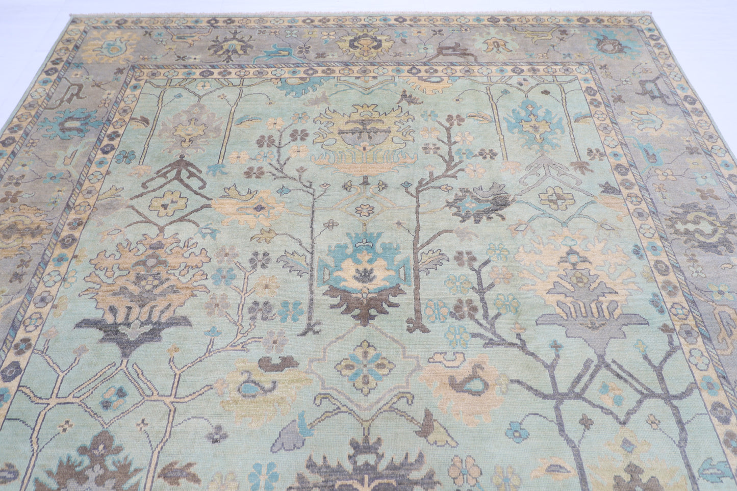 275 x 365 cm | Oushak Afghan Tribal Hand Knotted Veg Dye Wool carpet