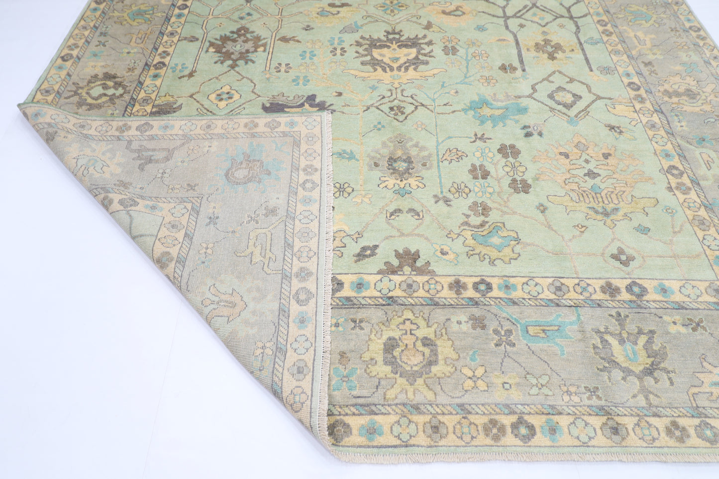 275 x 365 cm | Oushak Afghan Tribal Hand Knotted Veg Dye Wool carpet