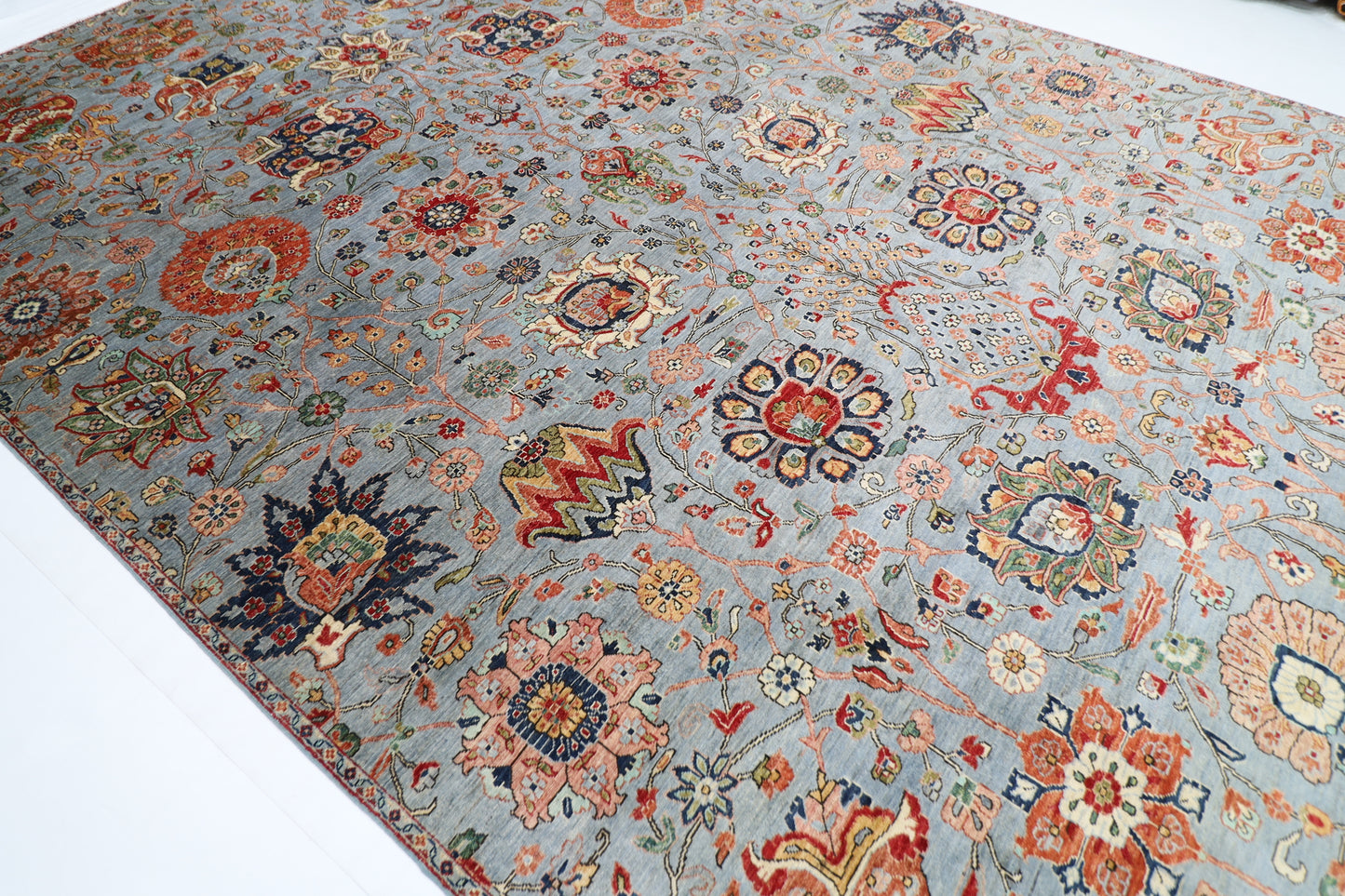 303 x 418 cm | Floral Afghan Tribal Hand Knotted Veg Dye Wool carpet