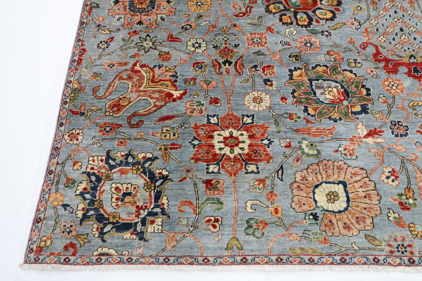 303 x 418 cm | Floral Afghan Tribal Hand Knotted Veg Dye Wool carpet