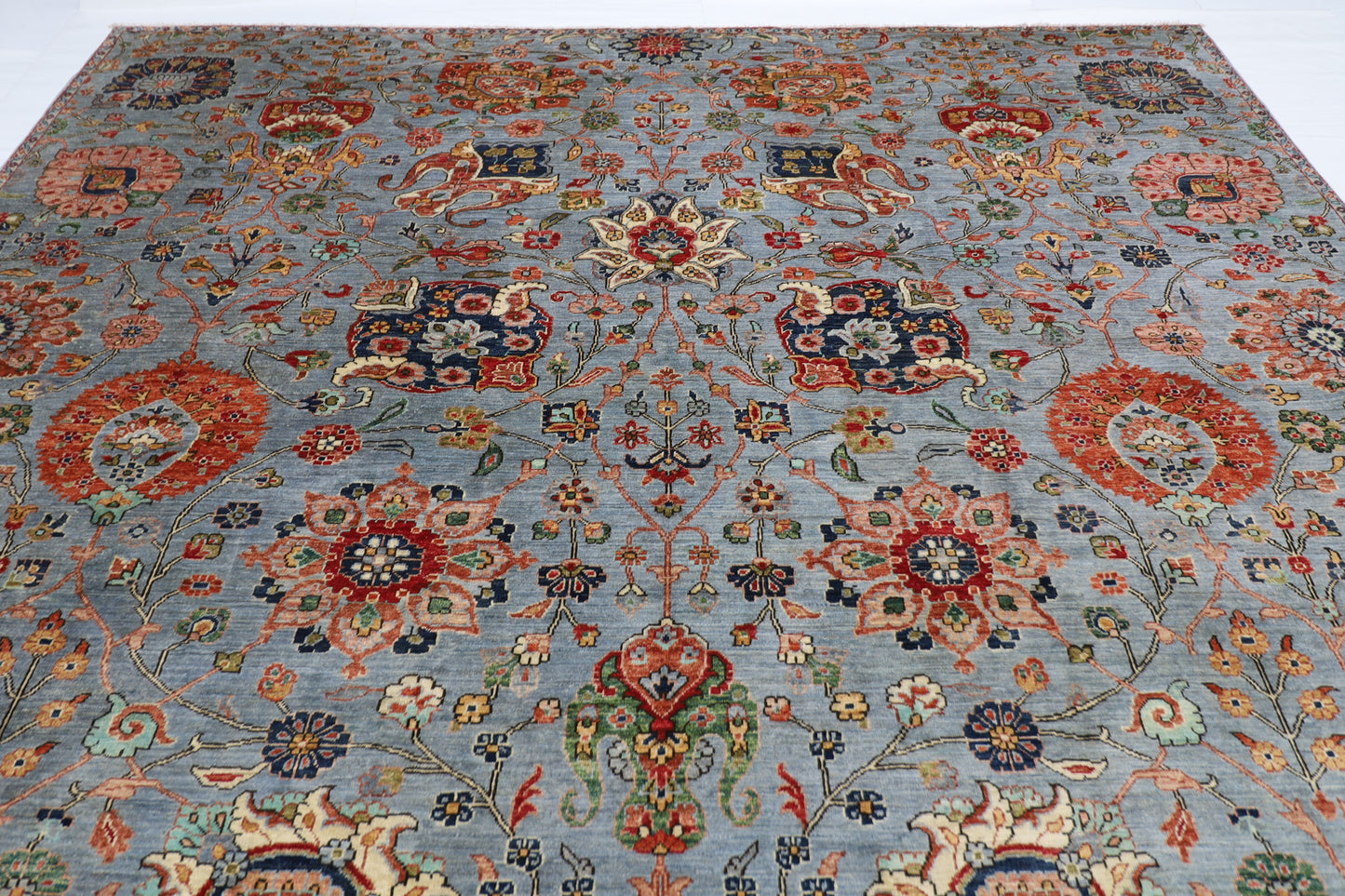 303 x 418 cm | Floral Afghan Tribal Hand Knotted Veg Dye Wool carpet