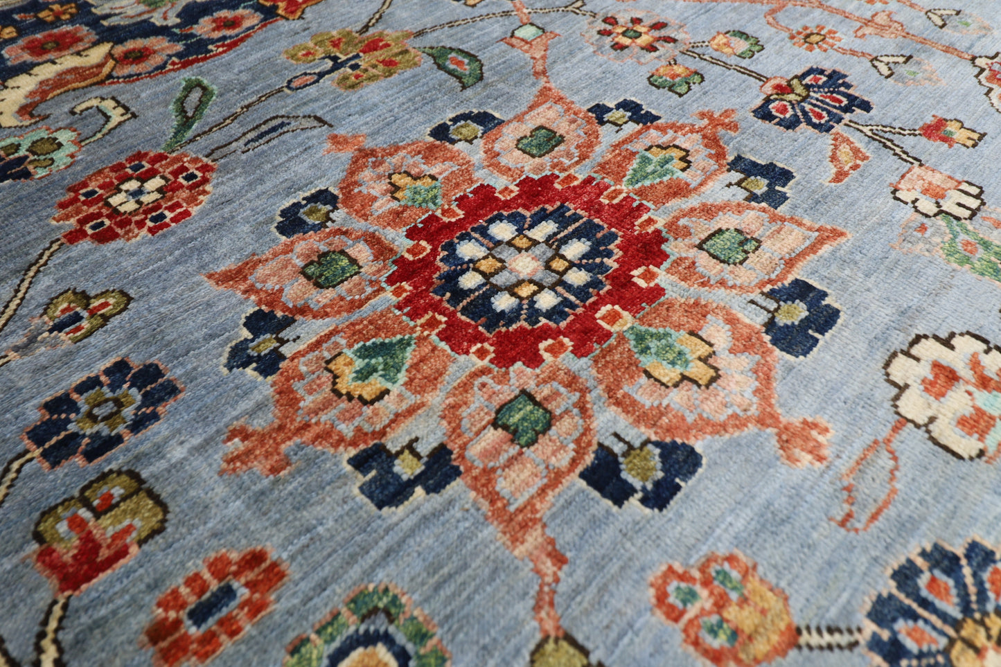 303 x 418 cm | Floral Afghan Tribal Hand Knotted Veg Dye Wool carpet