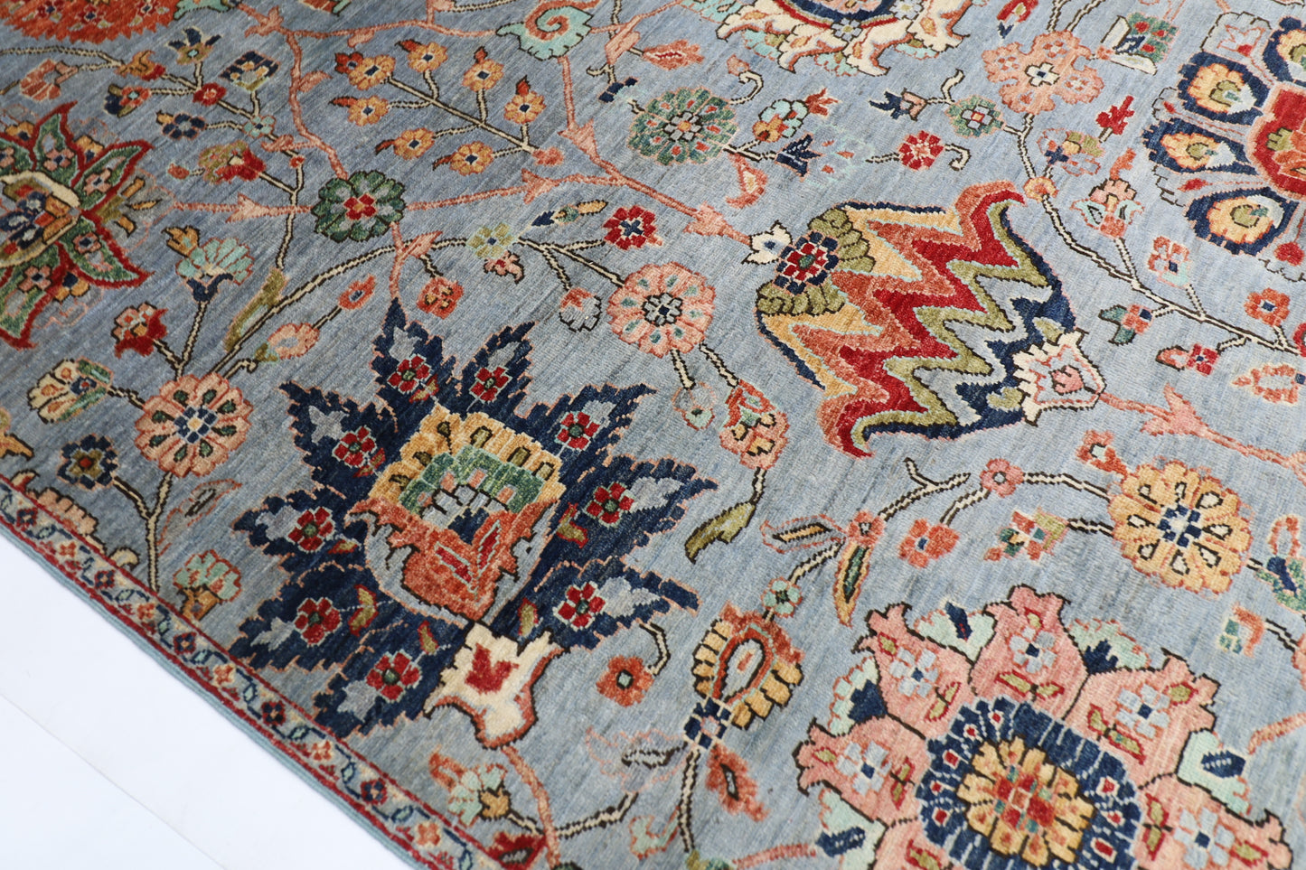 303 x 418 cm | Floral Afghan Tribal Hand Knotted Veg Dye Wool carpet