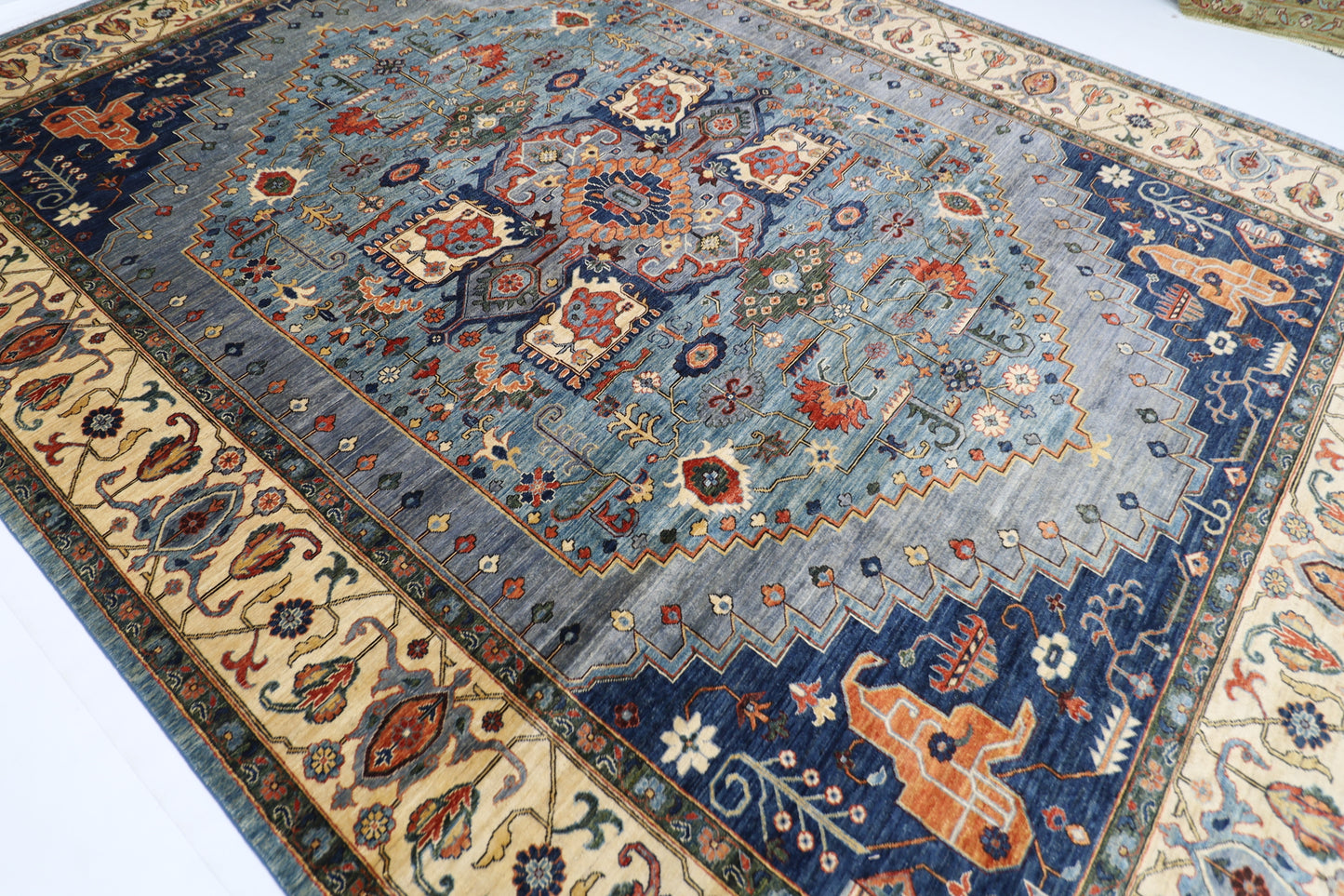 306 x 415 cm | Serapi Afghan Tribal Hand Knotted Veg Dye Wool carpet