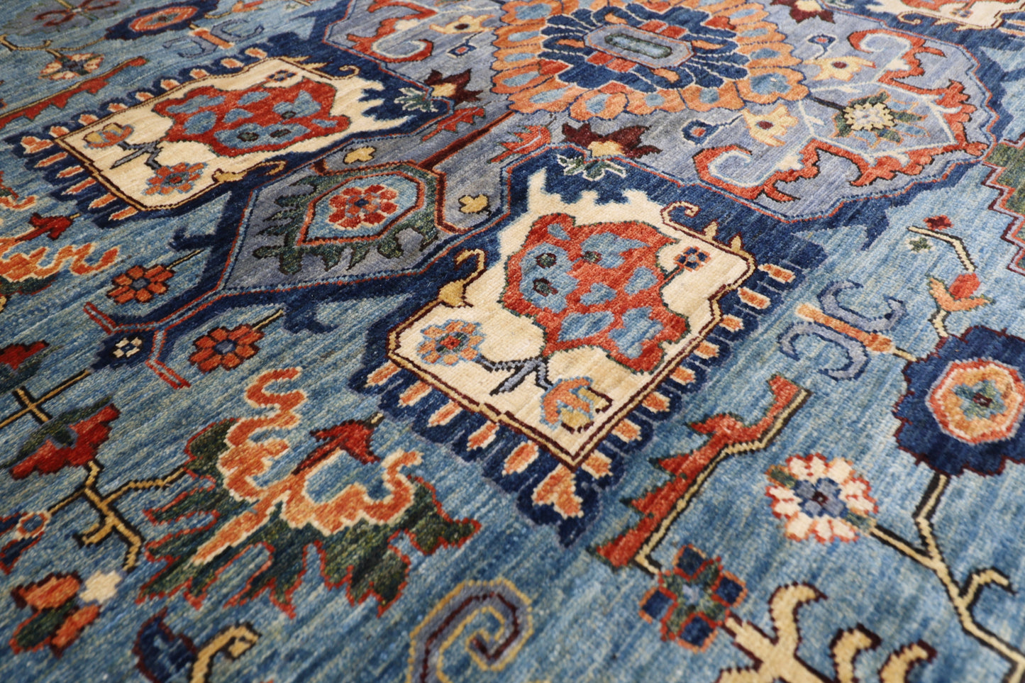 306 x 415 cm | Serapi Afghan Tribal Hand Knotted Veg Dye Wool carpet