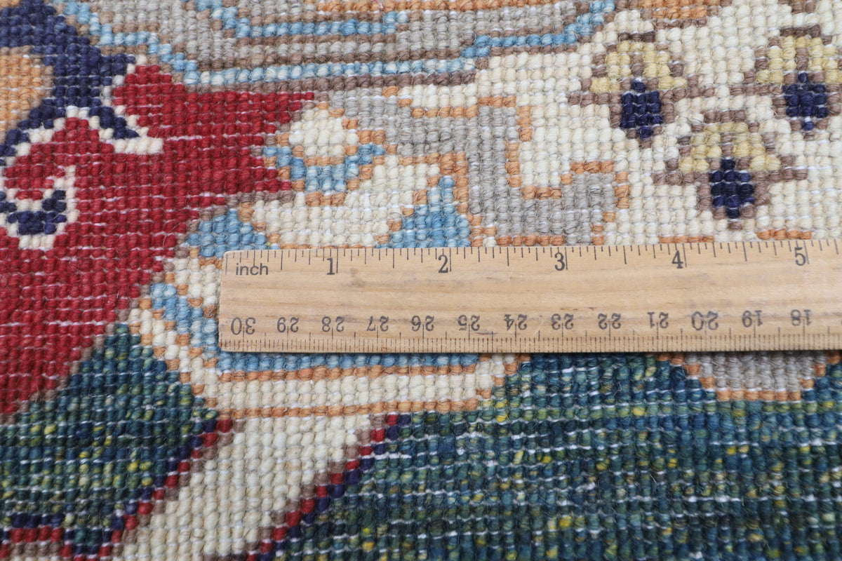 122 x 177 cm | Dragon Green Design Hand Knotted Veg Dye Wool Afghan Carpet