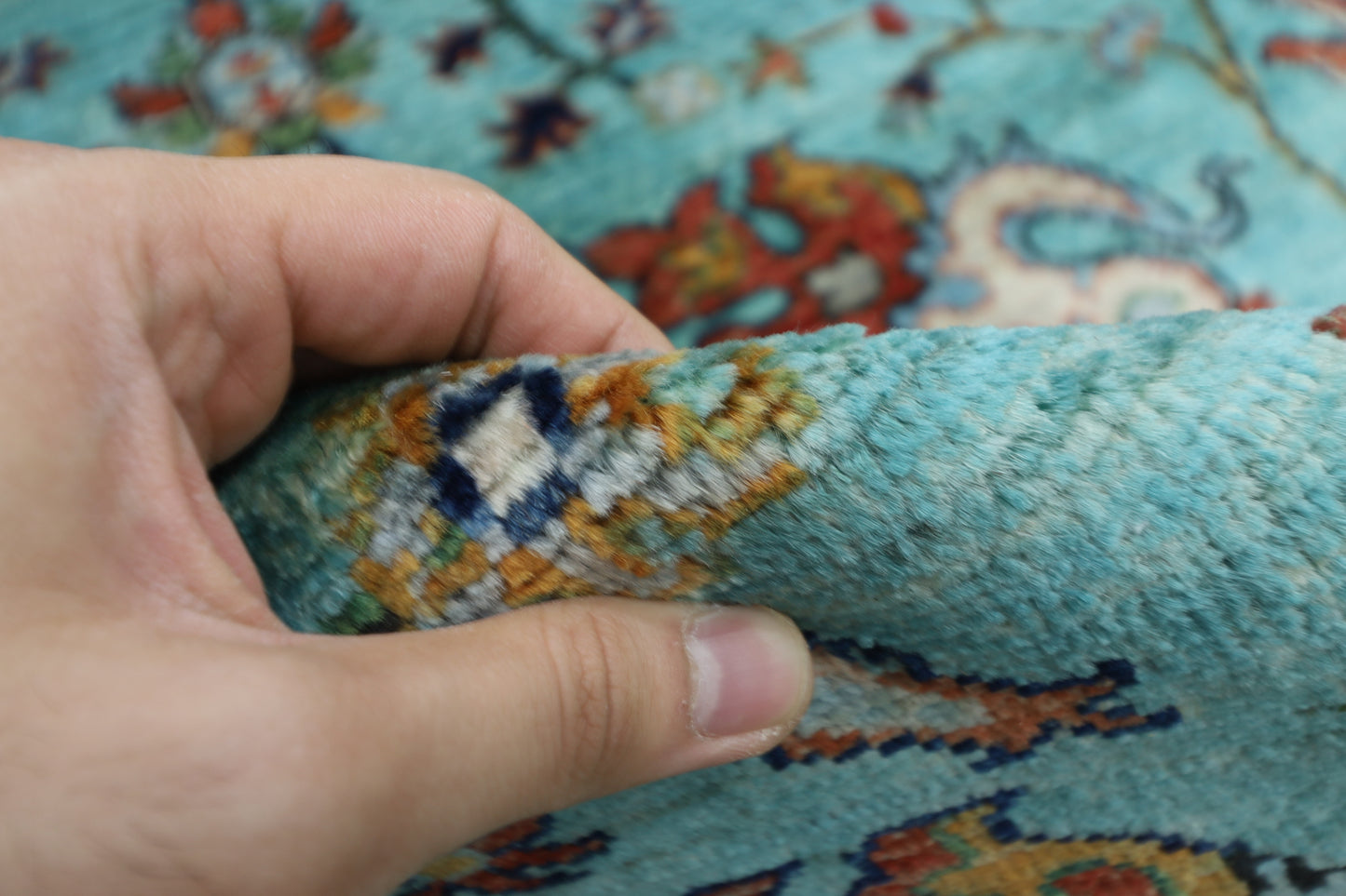 305 x 410 cm | Sultani Turquoise Afghan Tribal Hand Knotted Veg Dye Wool carpet
