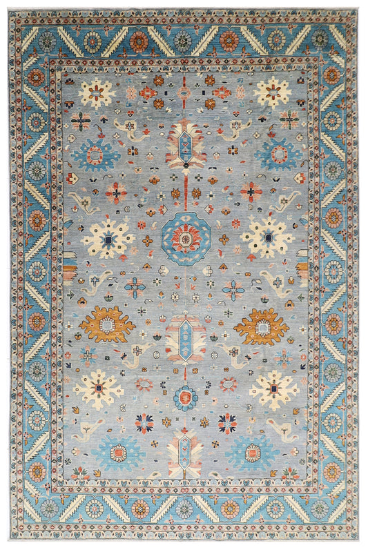 275 x 356 cm | Oriental Afghan Tribal Hand Knotted Veg Dye Wool carpet