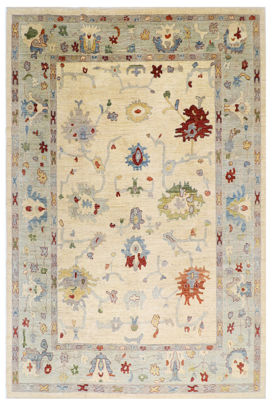 280 x 365 cm | Oushak Afghan Tribal Hand Knotted Veg Dye Wool carpet