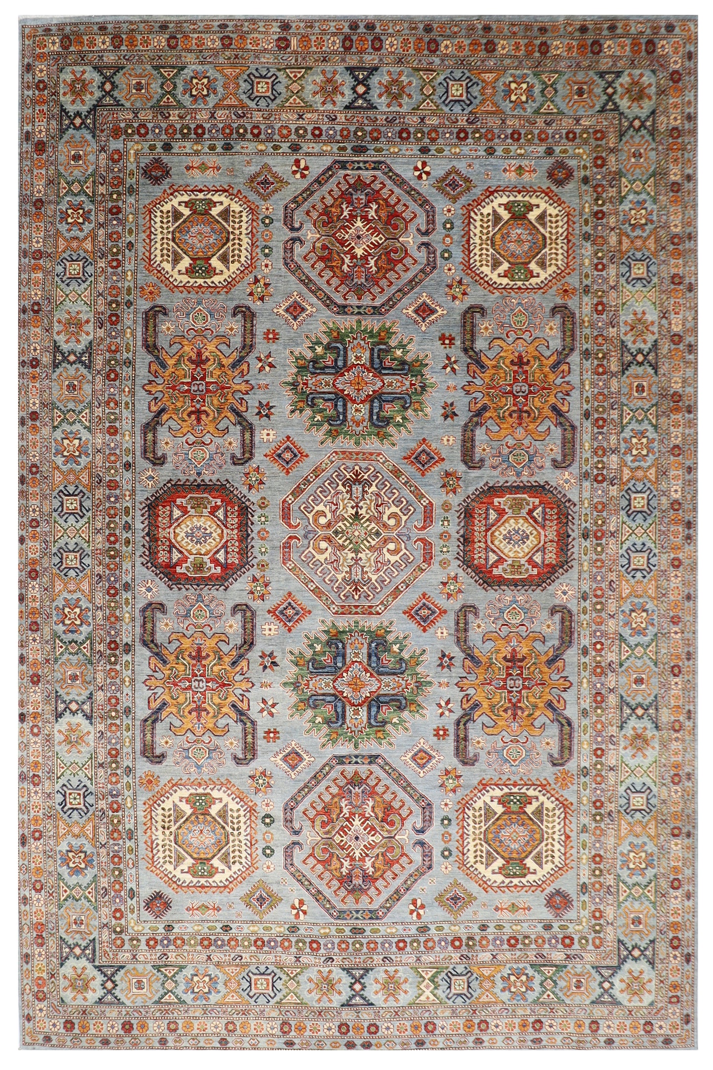300 x 412 cm | Kazak Afghan Tribal Hand Knotted Veg Dye Wool carpet