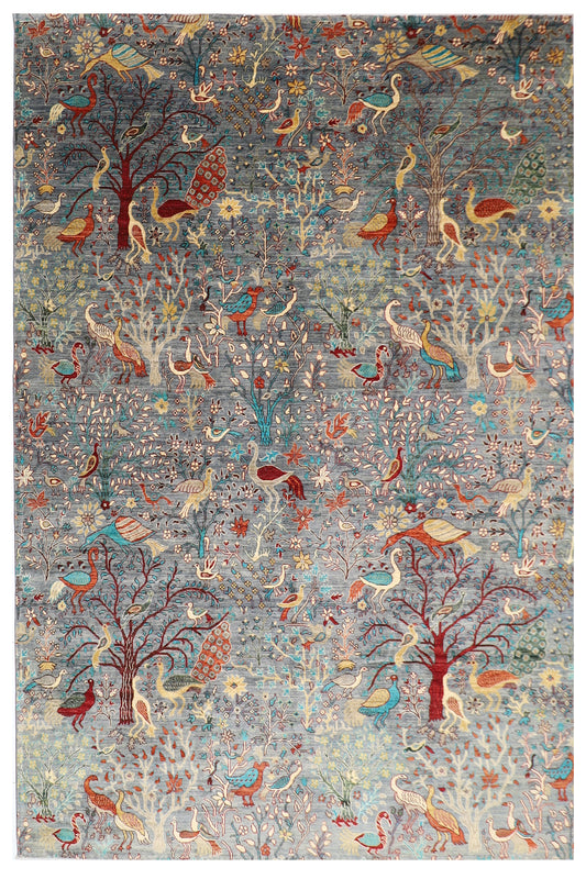 269 x 360 cm | Birds Afghan Tribal Hand Knotted Veg Dye Wool carpet