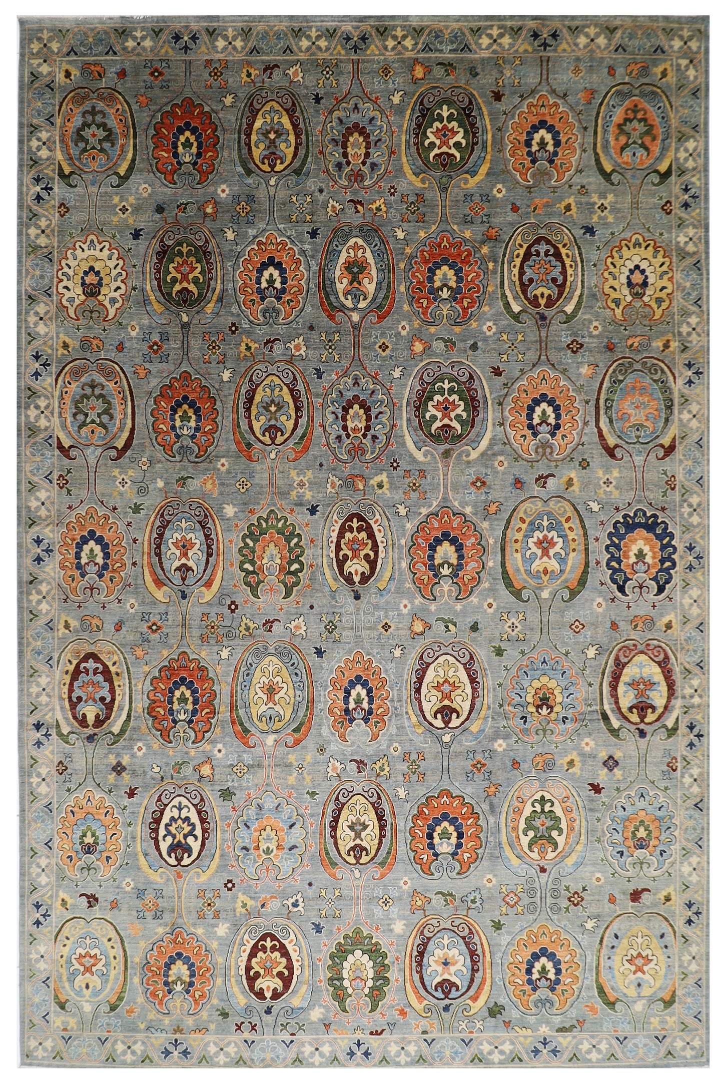 305 x 417 cm | Suzani Afghan Tribal Hand Knotted Veg Dye Wool carpet