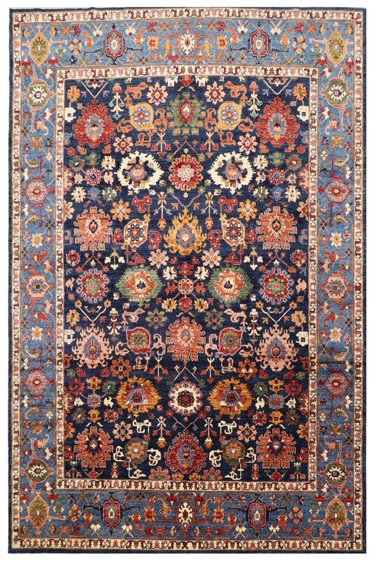 295 x 391 cm | Bidjar Navy Afghan Tribal Hand Knotted Veg Dye Wool carpet