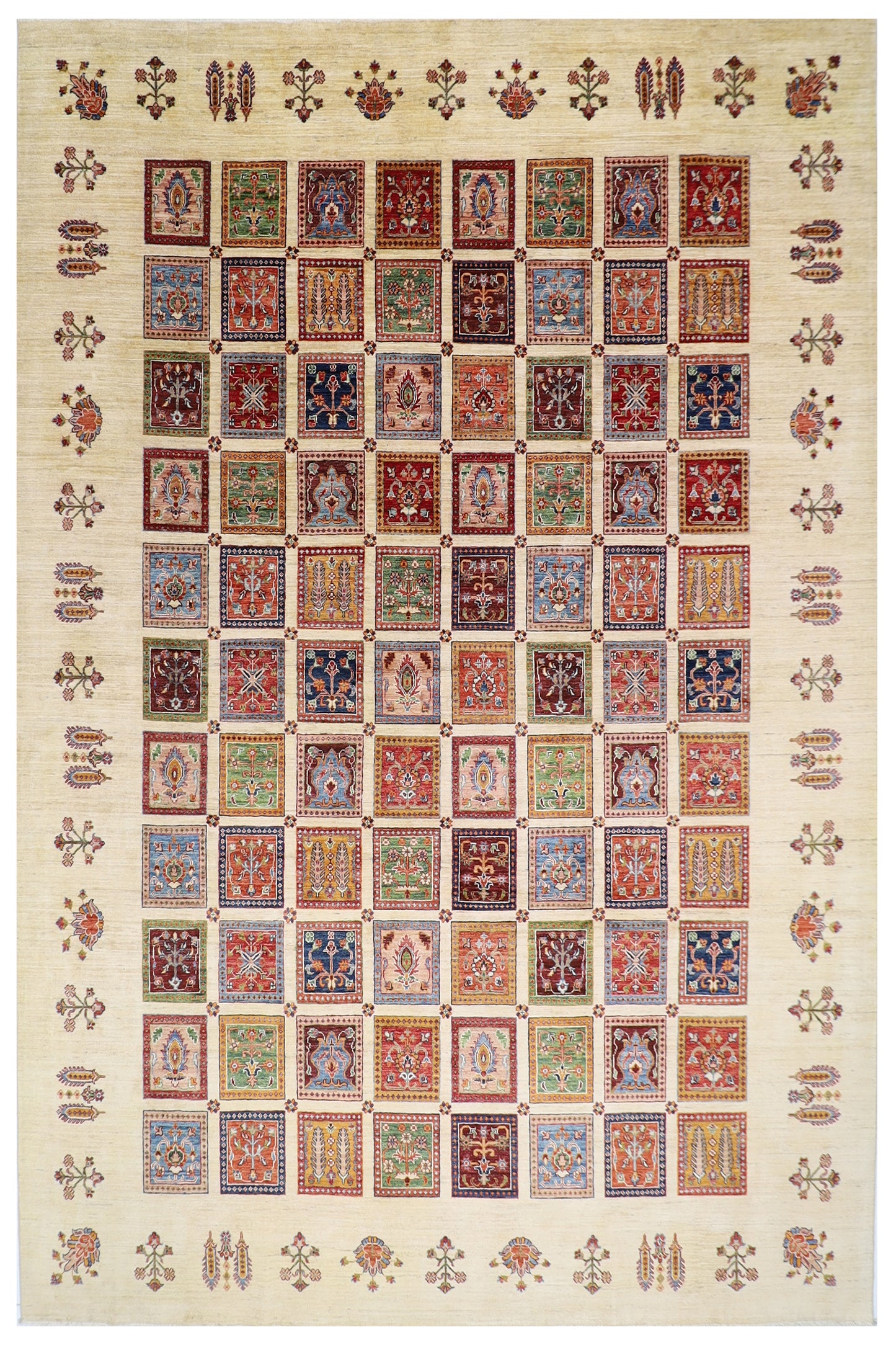 302 x 398 cm | Four Season Afghan Tribal Hand Knotted Veg Dye Wool carpet
