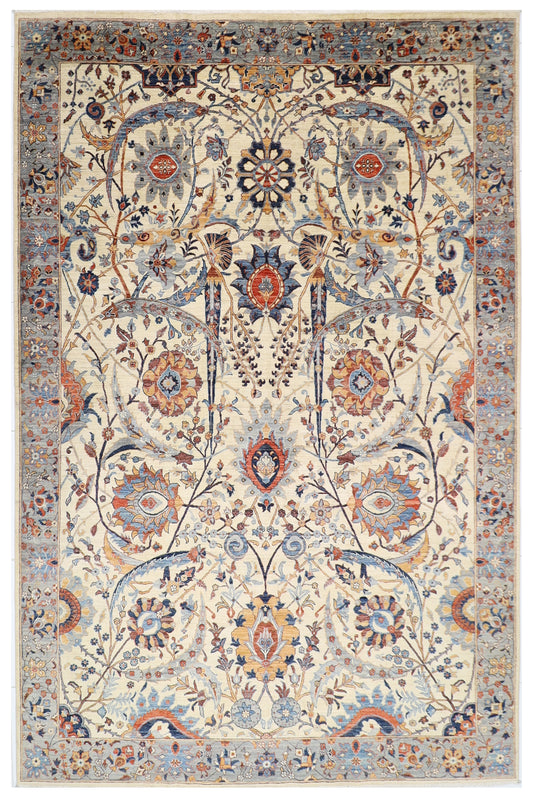270 x 364 cm | Sickle Leaf Afghan Tribal Hand Knotted Veg Dye Wool carpet
