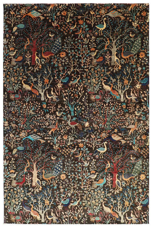274 x 360 cm | Birds Pictorial Afghan Tribal Hand Knotted Veg Dye Wool carpet