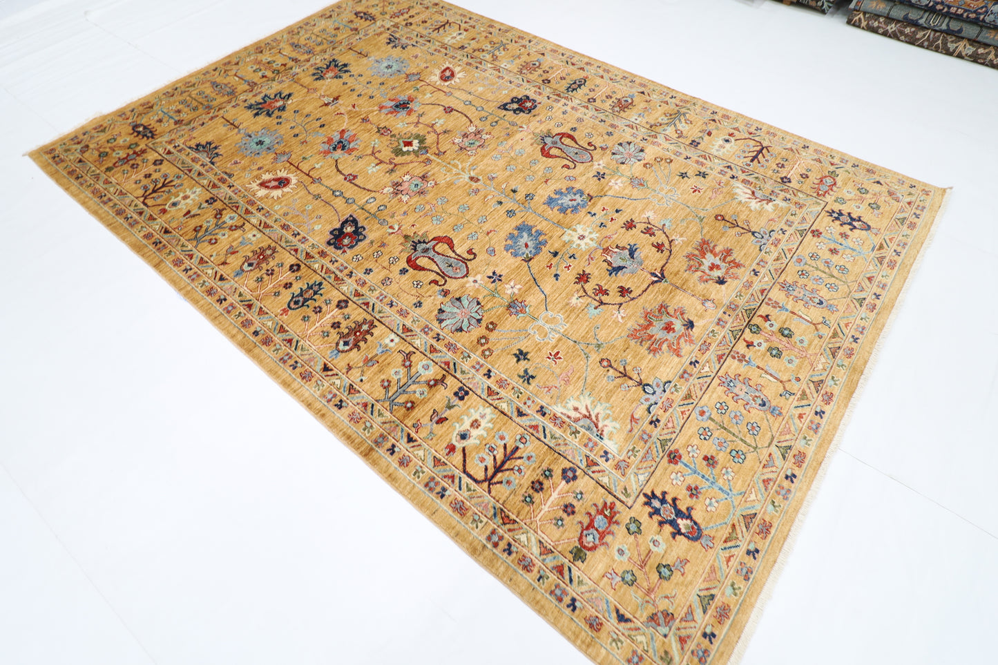 203 x 294 cm | Sultani Afghan Tribal Hand Knotted Veg Dye Wool carpet