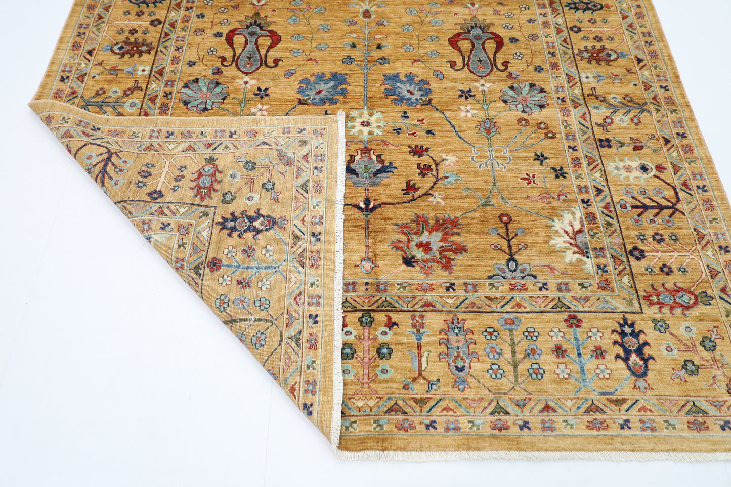 203 x 294 cm | Sultani Afghan Tribal Hand Knotted Veg Dye Wool carpet