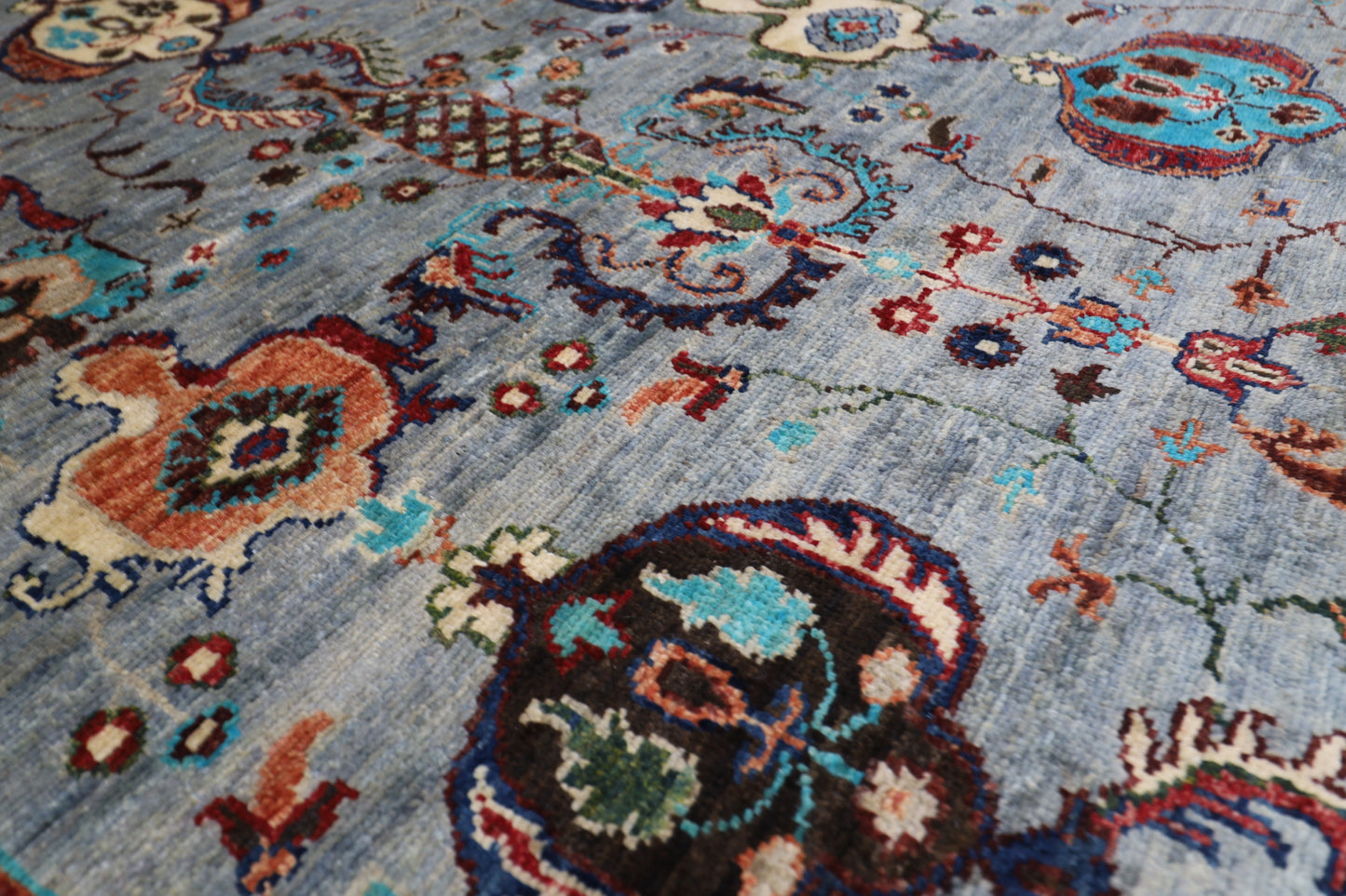 202 x 191 cm | Sultani Sqaure Afghan Tribal Hand Knotted Veg Dye Wool carpet