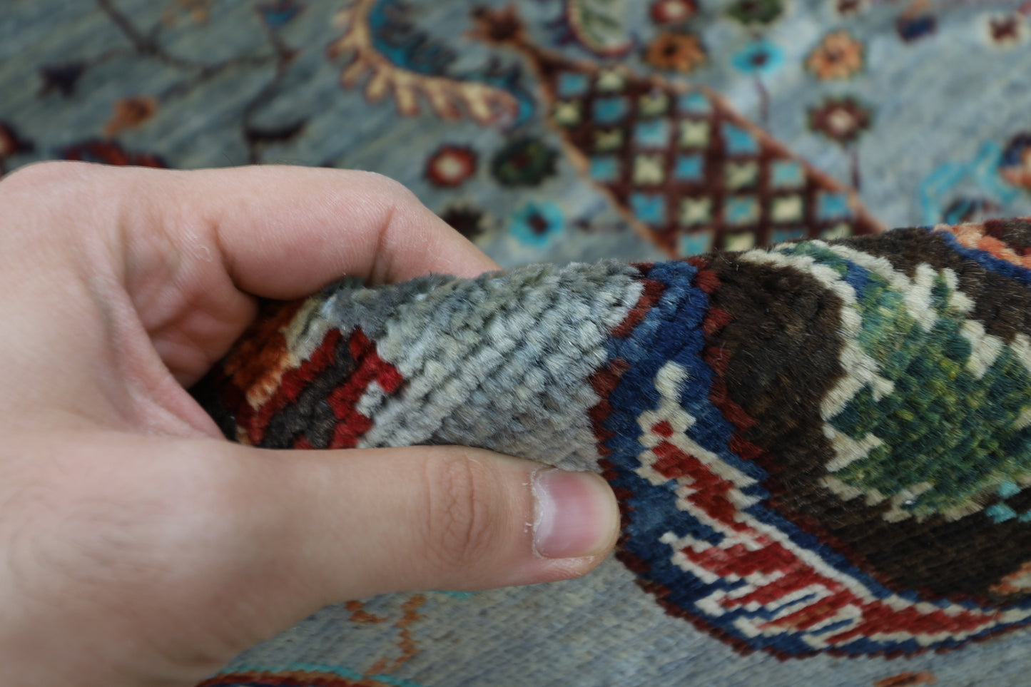 202 x 191 cm | Sultani Sqaure Afghan Tribal Hand Knotted Veg Dye Wool carpet