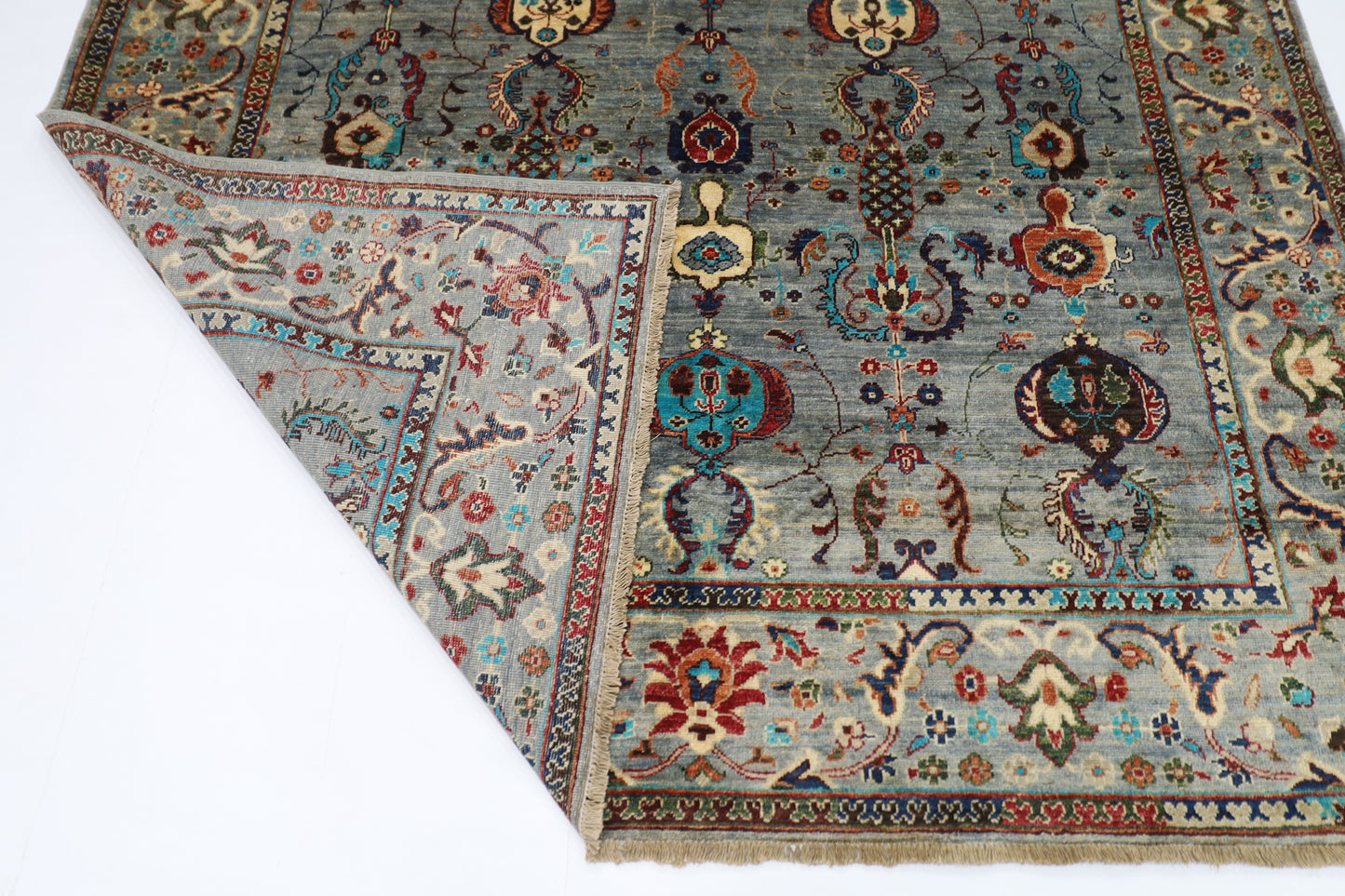 202 x 191 cm | Sultani Sqaure Afghan Tribal Hand Knotted Veg Dye Wool carpet
