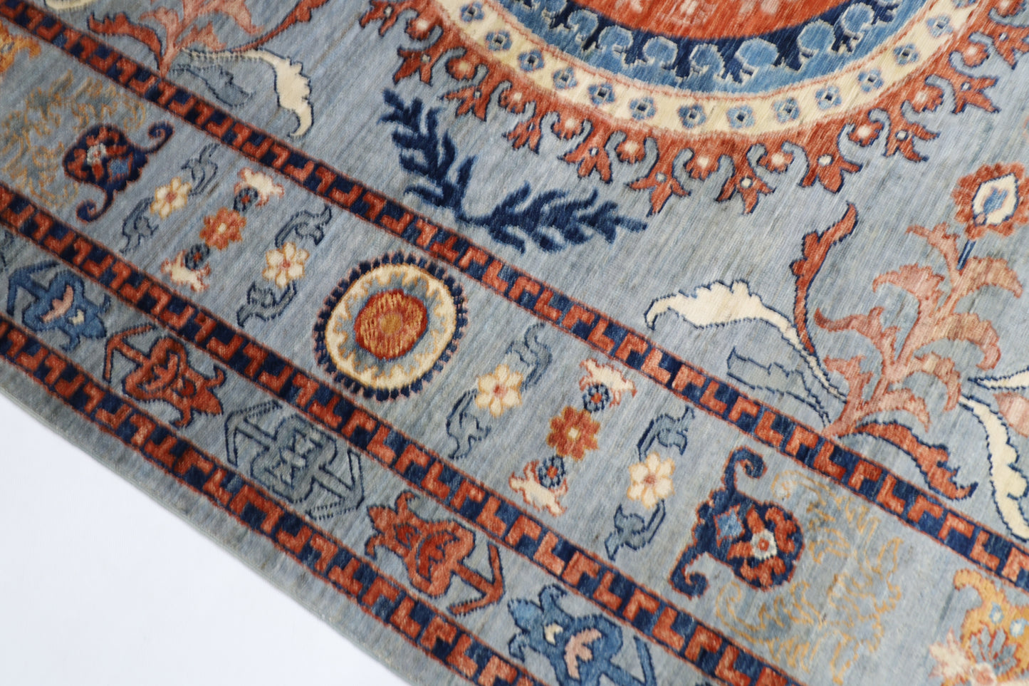 202 x 293 cm | Suzani Afghan Tribal Hand Knotted Veg Dye Wool carpet