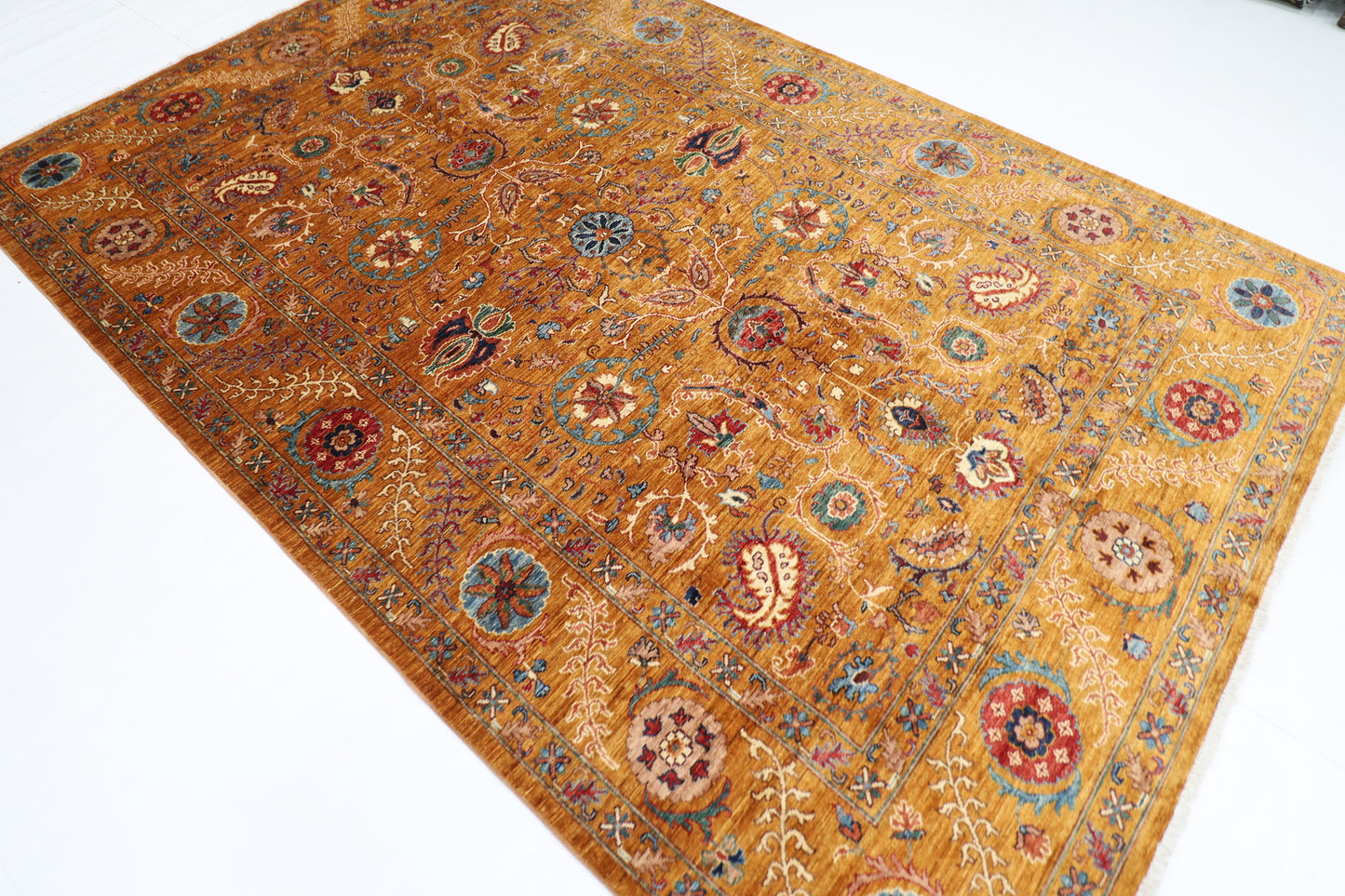 200 x 300 cm | Suzani Afghan Tribal Hand Knotted Veg Dye Wool carpet