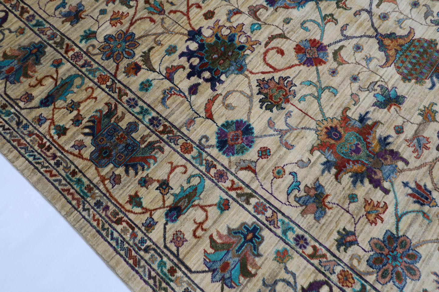 198 x 295 cm | Sultani Afghan Tribal Hand Knotted Veg Dye Wool carpet