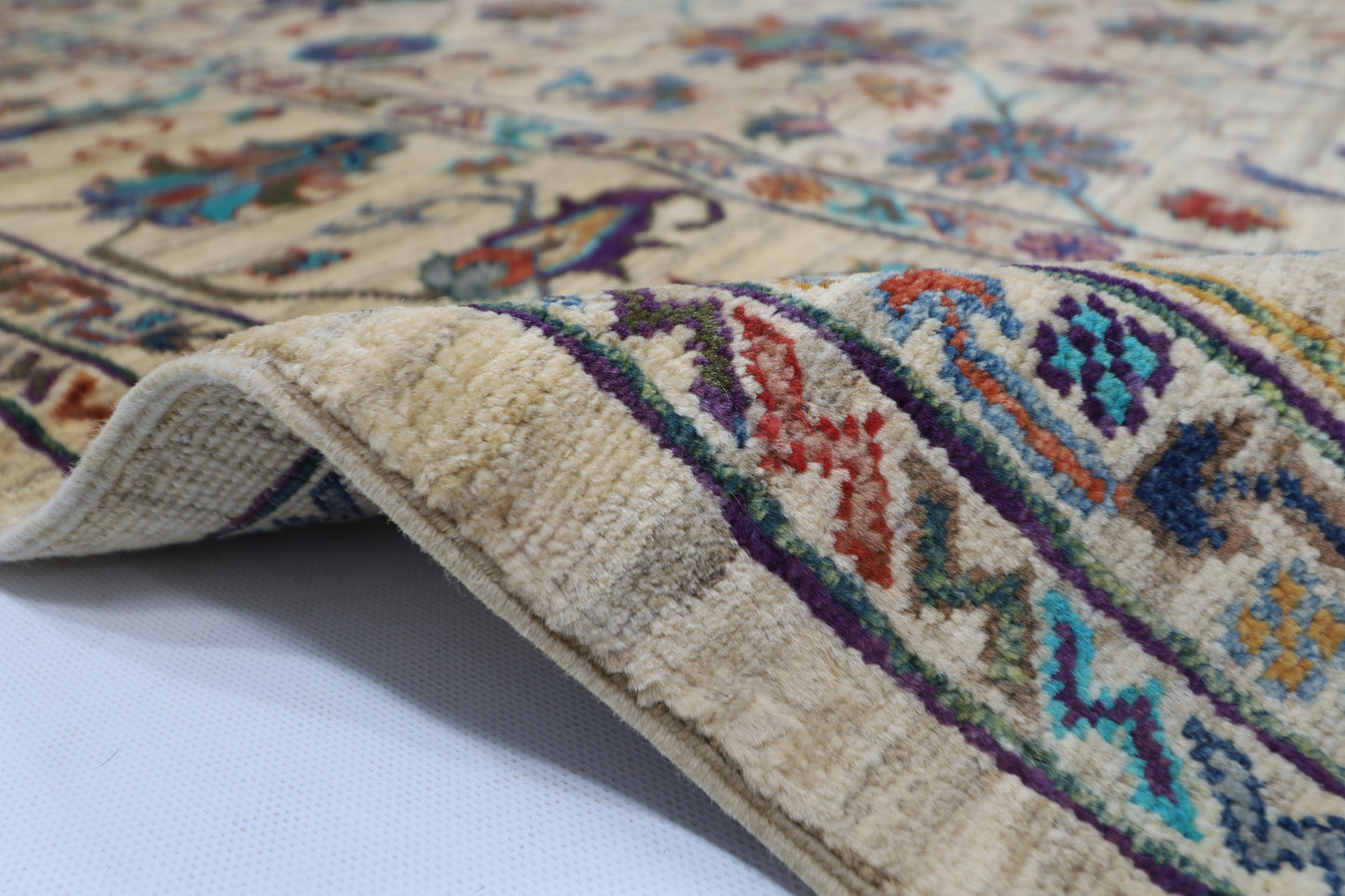 198 x 295 cm | Sultani Afghan Tribal Hand Knotted Veg Dye Wool carpet