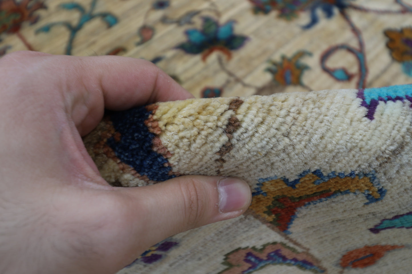 198 x 295 cm | Sultani Afghan Tribal Hand Knotted Veg Dye Wool carpet