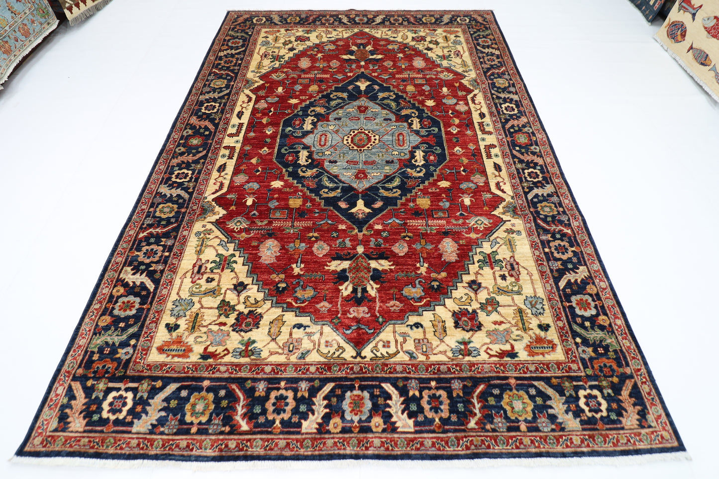 205 x 298 cm | Heriz Afghan Tribal Hand Knotted Veg Dye Wool carpet