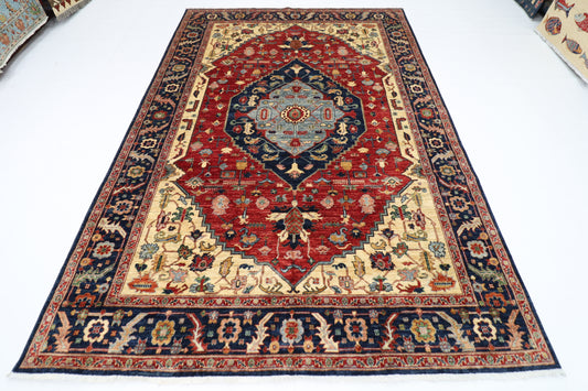 205 x 298 cm | Heriz Afghan Tribal Hand Knotted Veg Dye Wool carpet